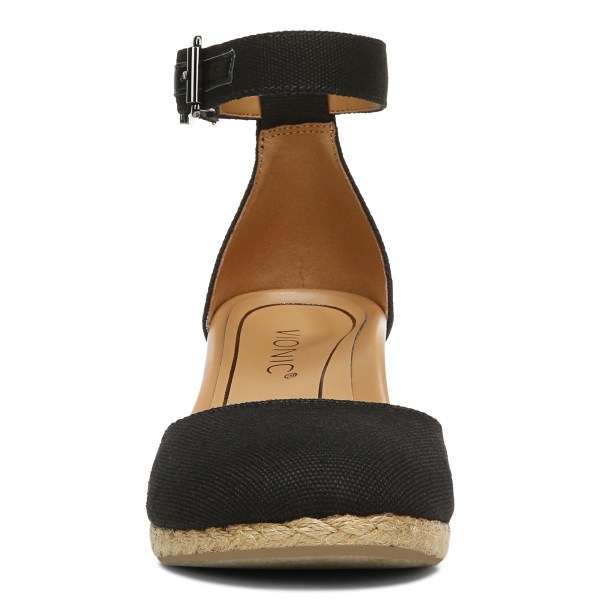 Vionic Sandals Ireland - Amy Wedge Sandal Black - Womens Shoes Online | DXWQK-6847